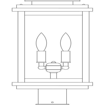 Arroyo Craftsman 8" Bournemouth Post Mount, Bronze, Clear Seedy Glass BOP-8CS-BZ